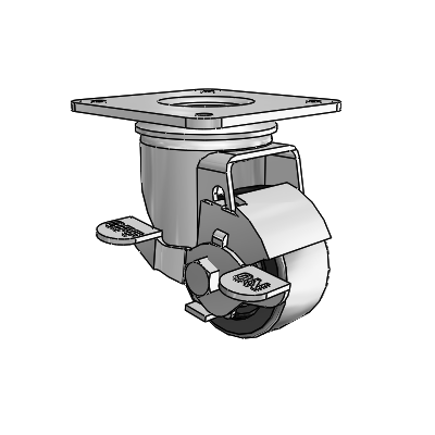 2.5" Polyolefin 2 Series Swivel Caster - 2.02256.53 MTG35 BRK1 - Colson