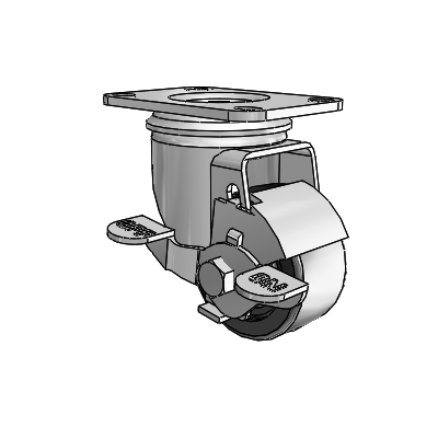 2.5" Polyolefin 2 Series Swivel Caster - 2.02256.55 BRK1 - Colson
