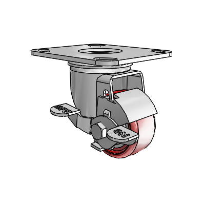 2.5" Polyurethane 2 Series Swivel Caster - 2.02256.91 MTG27 BRK1 - Colson