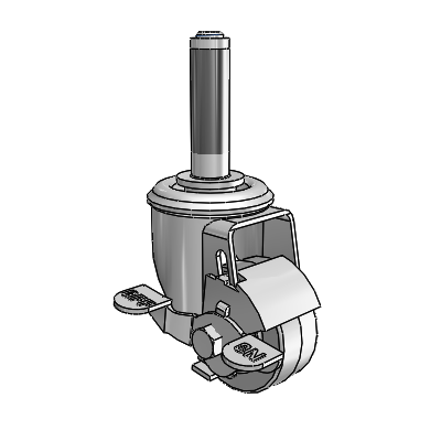 2.5" Performa Rubber 2 Series Swivel Caster - 2.02267.441 BRK1 MTG40 - Colson