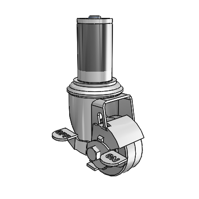 2.5" Performa Rubber 2 Series Swivel Caster - 2.02267.441 BRK1 MTG46 - Colson