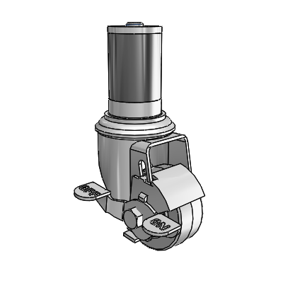 2.5" Performa Rubber 2 Series Swivel Caster - 2.02267.441 BRK1 MTG47 - Colson