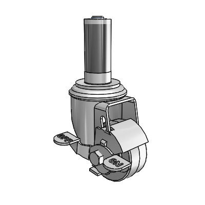 2.5" Performa Rubber 2 Series Swivel Caster - 2.02267.441 BRK1 MTG53 - Colson