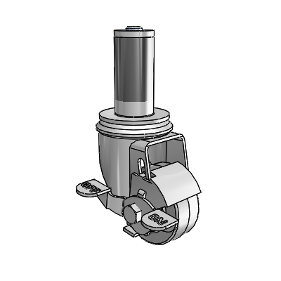 2.5" Performa Rubber 2 Series Swivel Caster - 2.02267.441 BRK1 MTG54 - Colson