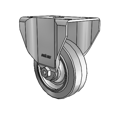 3.5" Performa Rubber 2 Series Rigid Caster - 2.03208.445 - Colson