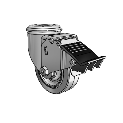 3.5" Performa Rubber 2 Series Swivel Caster - 2.03250.445 BRK5 - Colson