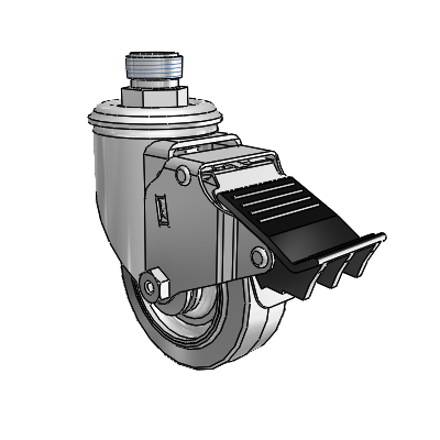 3.5" Performa Rubber 2 Series Swivel Caster - 2.03253.445 BRK5 - Colson