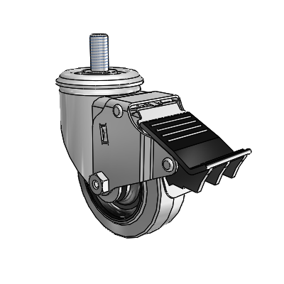 3.5" Performa Rubber 2 Series Swivel Caster - 2.03254.445 COND MTG11 BRK5 - Colson