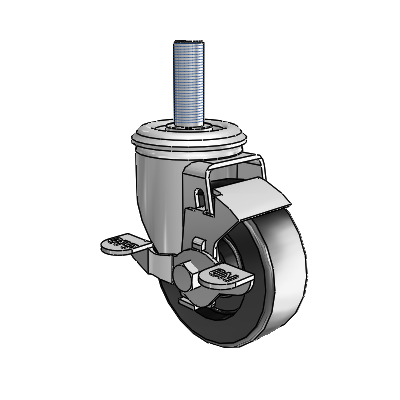 3.5" Polyolefin 2 Series Swivel Caster - 2.03254.53 MTG14 BRK1 - Colson