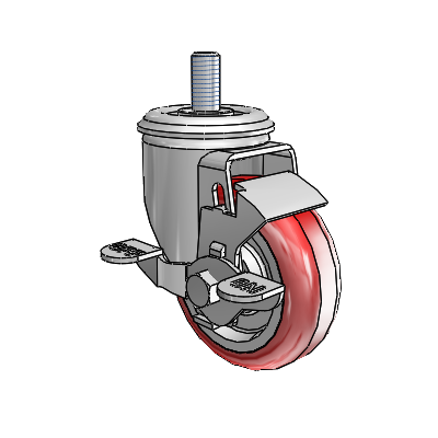 3.5" Polyurethane 2 Series Swivel Caster - 2.03254.91 MTG11 BRK1 - Colson