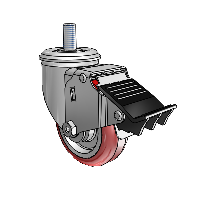 3.5" Polyurethane 2 Series Swivel Caster - 2.03254.95 MTG11 BRK5 - Colson