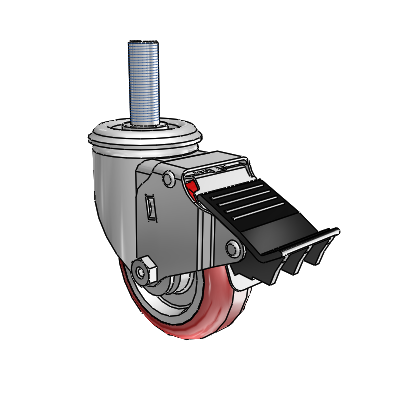 3.5" Polyurethane 2 Series Swivel Caster - 2.03254.95 MTG14 BRK5 - Colson