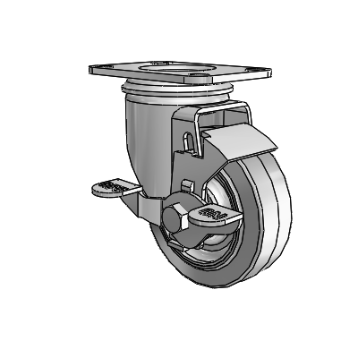 3.5" Performa Rubber 2 Series Swivel Caster - 2.03256.441 BRK1 - Colson