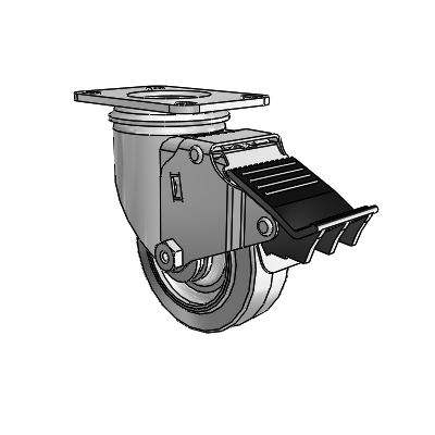 3.5" Performa Rubber 2 Series Swivel Caster - 2.03256.441 BRK5 - Colson