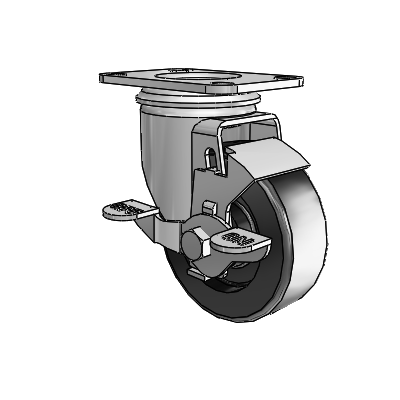 3.5" Polyolefin 2 Series Swivel Caster - 2.03256.55 BRK1 - Colson