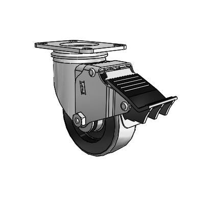 3.5" Polyolefin 2 Series Swivel Caster - 2.03256.55 BRK5 - Colson