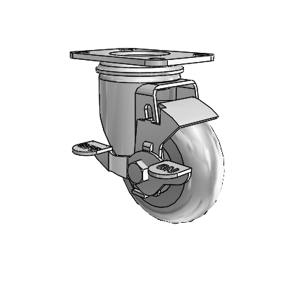 3.5" Performa Rubber 2 Series Swivel Caster - 2.03256.565 BRK1 - Colson