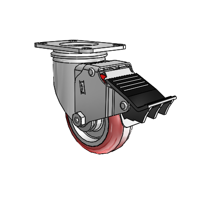 3.5" Polyurethane 2 Series Swivel Caster - 2.03256.91 BRK5 - Colson