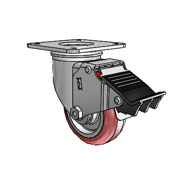 3.5" Polyurethane 2 Series Swivel Caster - 2.03256.91 MTG35 BRK5 - Colson