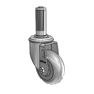 3.5" Performa Rubber 2 Series Swivel Caster - 2.03267.565 MTG42 - Colson