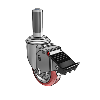 3.5" Polyurethane 2 Series Swivel Caster - 2.03267.95 BRK5 MTG52 - Colson