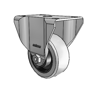 3" Rubber 2 Series Rigid Caster - 2.03308.42 - Colson