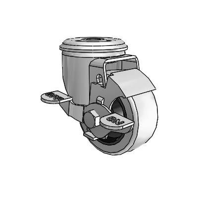 3" Rubber 2 Series Swivel Caster - 2.03350.42 BRK1 - Colson