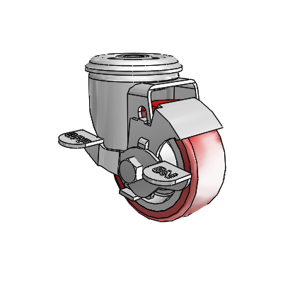 3" Polyurethane 2 Series Swivel Caster - 2.03350.92 BRK1 - Colson