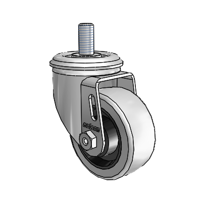 3" Rubber 2 Series Swivel Caster - 2.03354.42 MTG11 - Colson