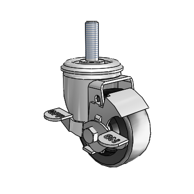 3" Polyolefin 2 Series Swivel Caster - 2.03354.52 MTG53 BRK1 - Colson