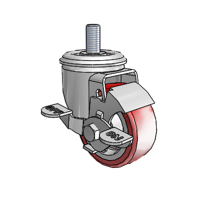 3" Polyurethane 2 Series Swivel Caster - 2.03354.92 MTG11 BRK1 - Colson