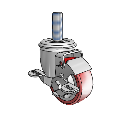 3" Polyurethane 2 Series Swivel Caster - 2.03354.92 MTG14 BRK1 - Colson