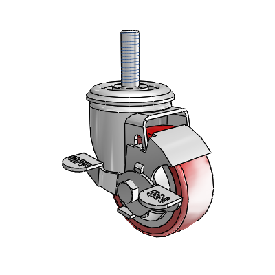 3" Polyurethane 2 Series Swivel Caster - 2.03354.92 MTG53 BRK1 - Colson
