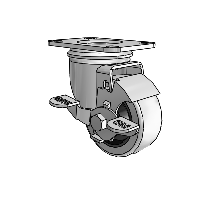 3" Rubber 2 Series Swivel Caster - 2.03356.42 BRK1 - Colson