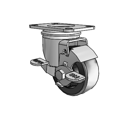 3" Polyolefin 2 Series Swivel Caster - 2.03356.52 BRK1 - Colson