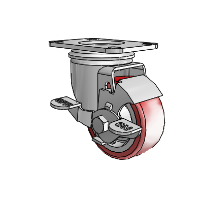 3" Polyurethane 2 Series Swivel Caster - 2.03356.92 BRK1 - Colson