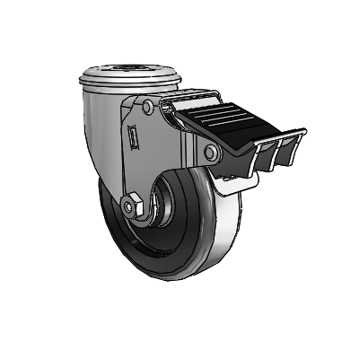 4" Polyolefin 2 Series Swivel Caster - 2.04250.55 BRK5 - Colson