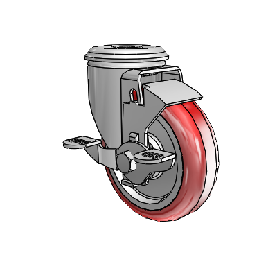 4" Polyurethane 2 Series Swivel Caster - 2.04250.91 BRK1 - Colson
