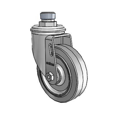 4" Performa Rubber 2 Series Swivel Caster - 2.04253.441 - Colson
