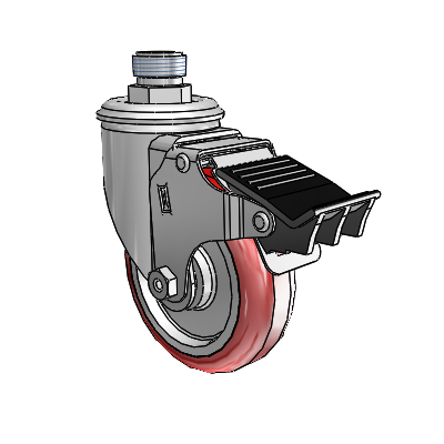 4" Polyurethane 2 Series Swivel Caster - 2.04253.95 BRK5 - Colson