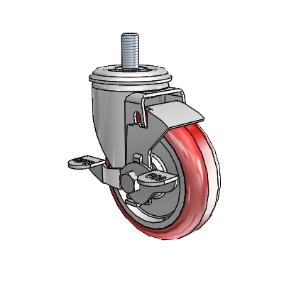 4" Polyurethane 2 Series Swivel Caster - 2.04254.91 MTG11 BRK1 - Colson