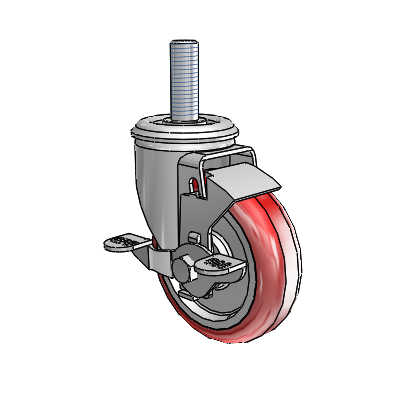 4" Polyurethane 2 Series Swivel Caster - 2.04254.95 MTG13 BRK1 - Colson