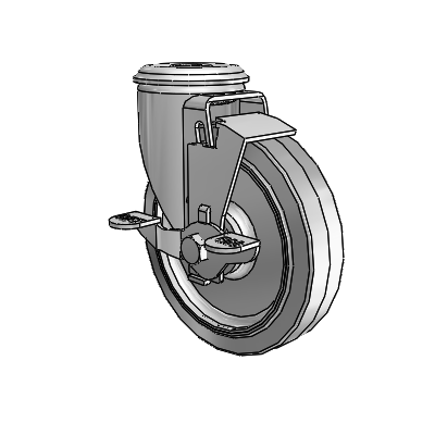 5" Performa Rubber 2 Series Swivel Caster - 2.05250.441 BRK1 - Colson