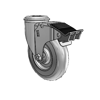 5" Performa Rubber 2 Series Swivel Caster - 2.05250.565 BRK5 - Colson