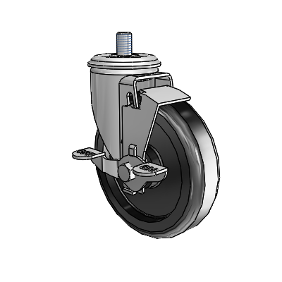 5" Polyolefin 2 Series Swivel Caster - 2.05254.53 MTG10 BRK1 - Colson