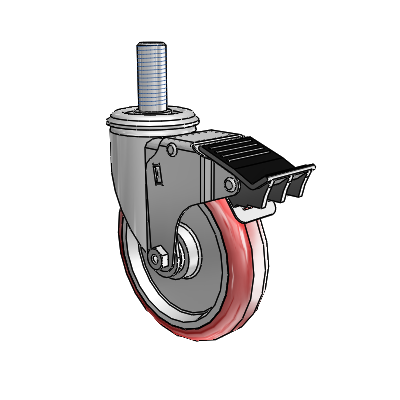 5" Polyurethane 2 Series Swivel Caster - 2.05254.91 MTG15 BRK5 - Colson