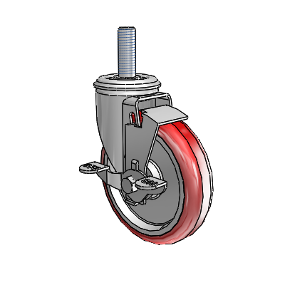 5" Polyurethane 2 Series Swivel Caster - 2.05254.95 MTG13 BRK1 - Colson