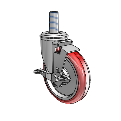 5" Polyurethane 2 Series Swivel Caster - 2.05254.95 MTG15 BRK1 - Colson