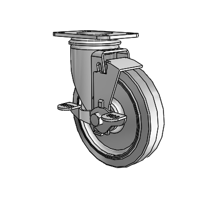 5" Performa Rubber 2 Series Swivel Caster - 2.05256.441 BRK1 - Colson