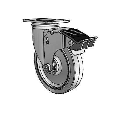 5" Performa Rubber 2 Series Swivel Caster - 2.05256.441 BRK5 - Colson